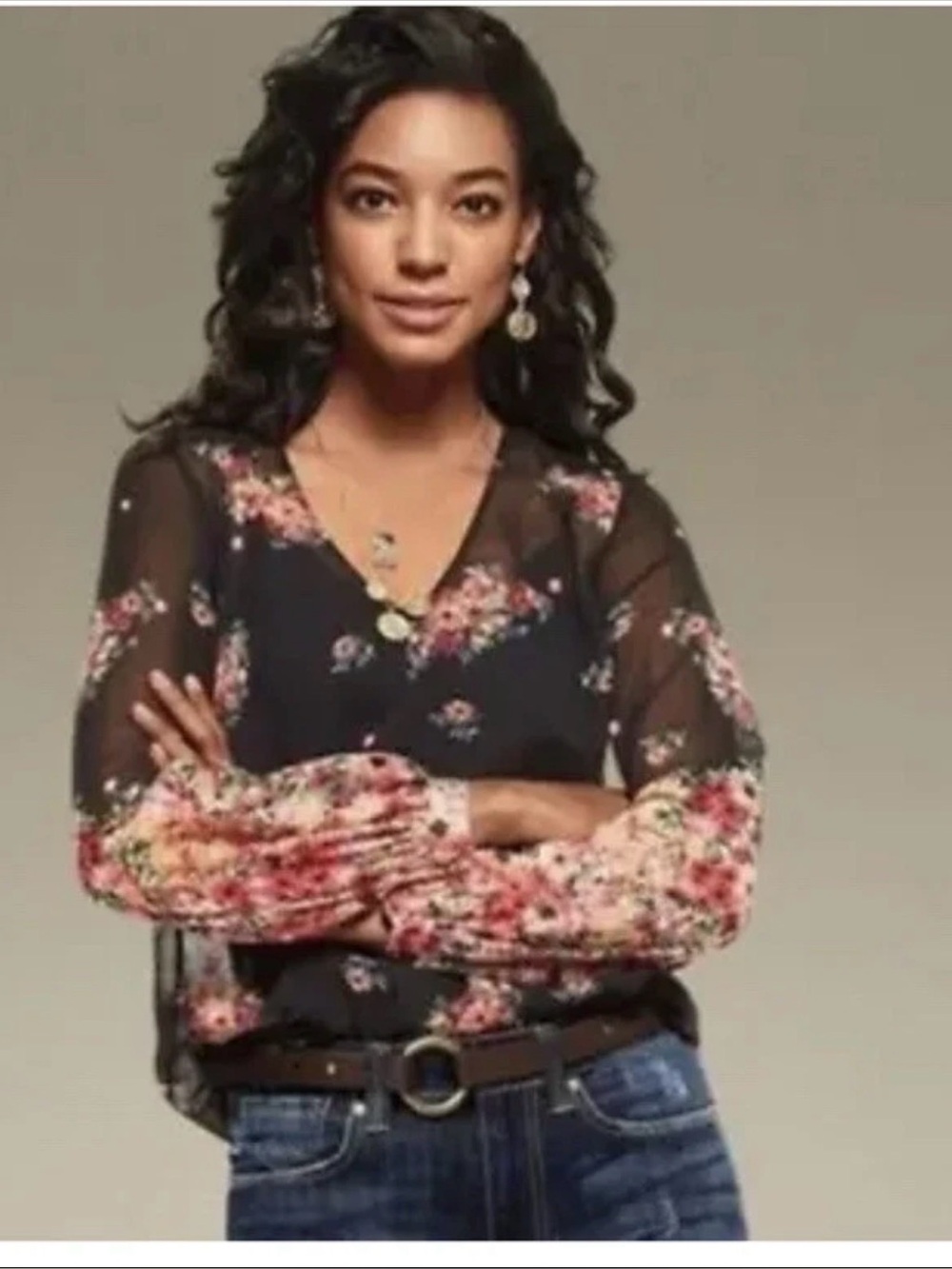 NWOT CAbi Blooming Blouse